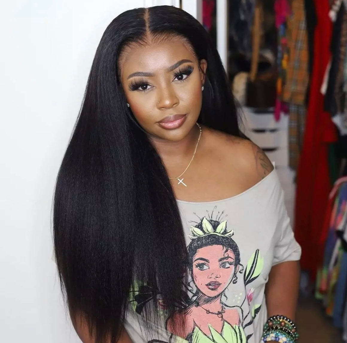 5x5 Kinky Straight Glueless wig