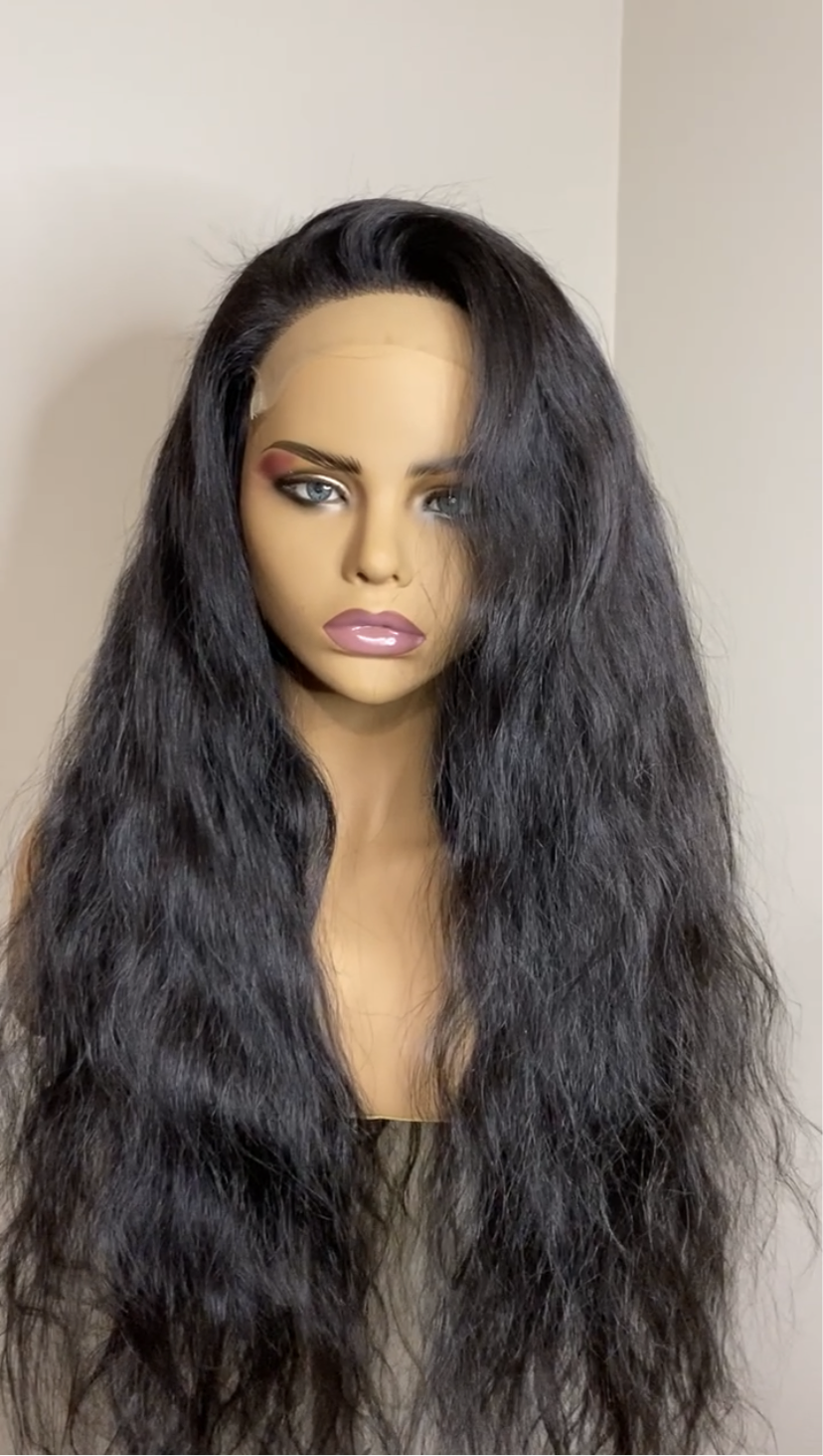 6x6 Glueless Raw Indian Wavy Wig