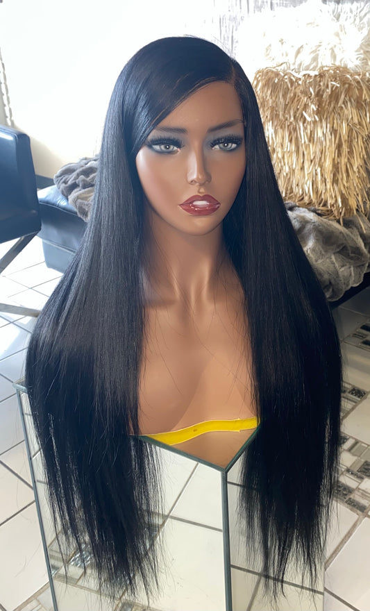 Glueless 6x6 Raw Indian Straight lace closure wig