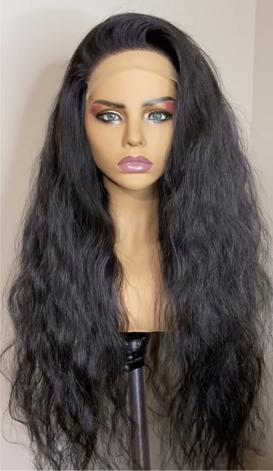 6x6 Glueless Raw Indian Wavy Wig